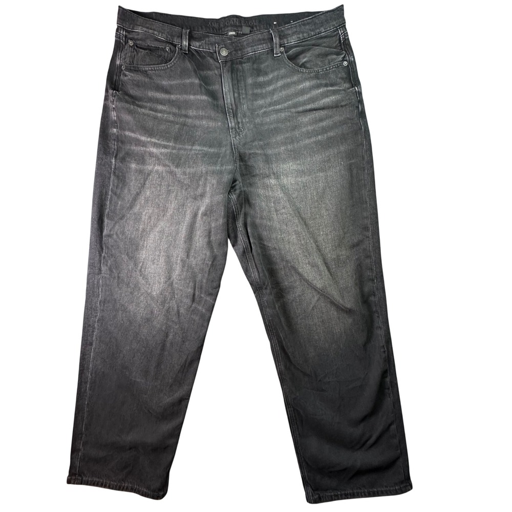 ❌SOLD❌American Eagle Strigid Relaxed Straight Jeans Black Wash Denim 18 Short